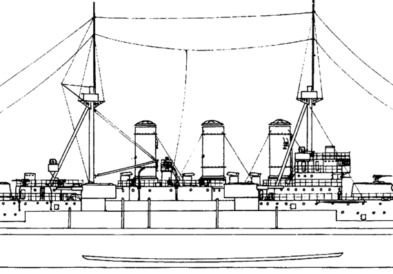 Крейсер HS Georgios Averof 1911 [Armored Cruiser] - Greece - чертежи, габариты, рисунки